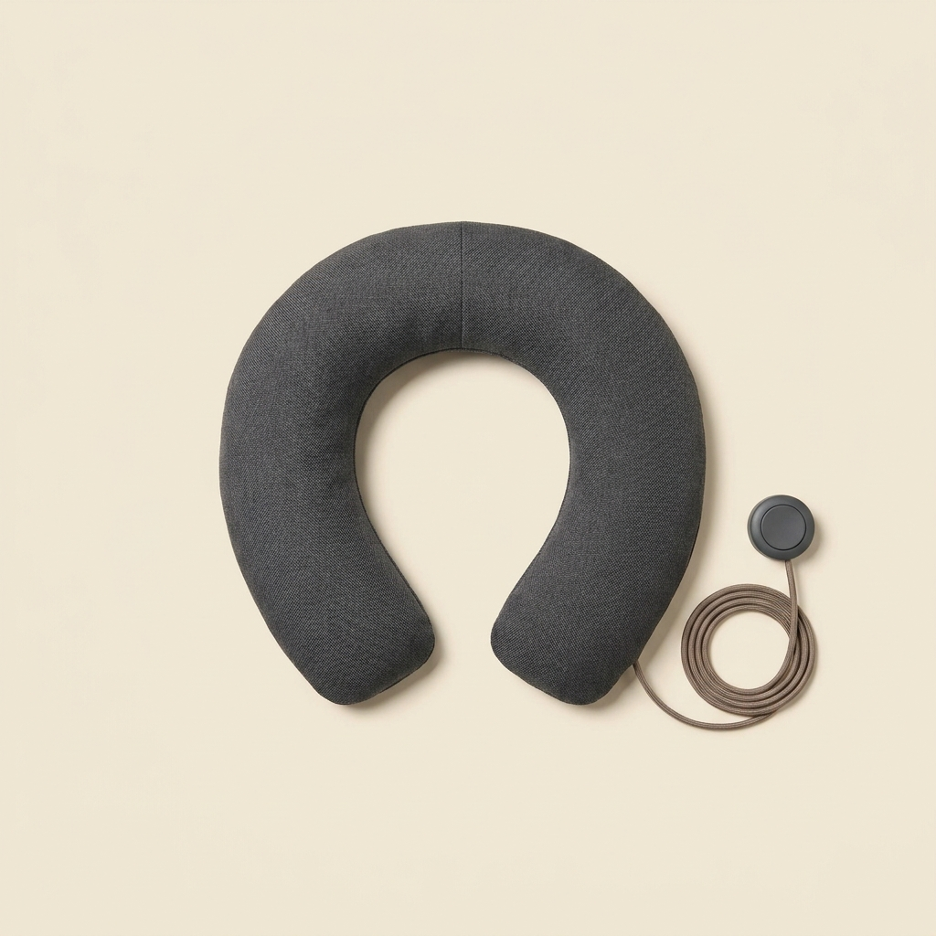 Coussin chauffant de nuque Salureva, tissu gris anthracite